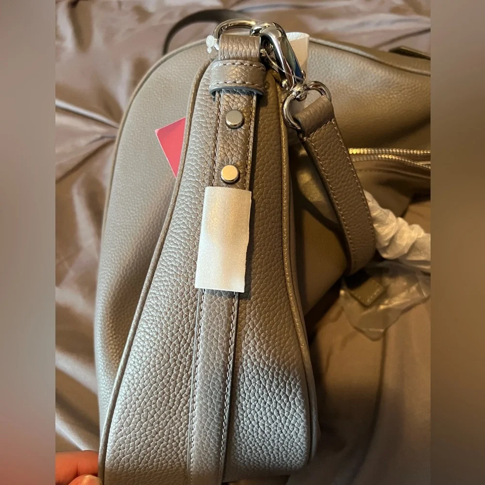 Kate Spade NWT Mulberry Street Vivian Hobo Bag Pebbled Leather Gray - Picture 5 of 8